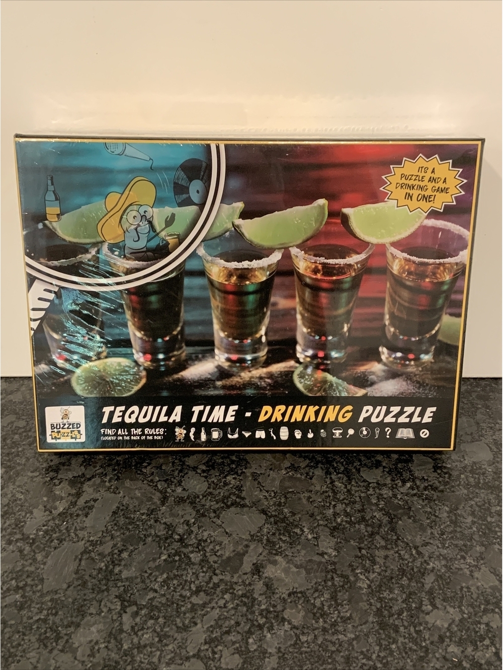 Buzzed Puzzles Tequila Time Drinking Game Puzzle & Drinking Game in 1! SEALED